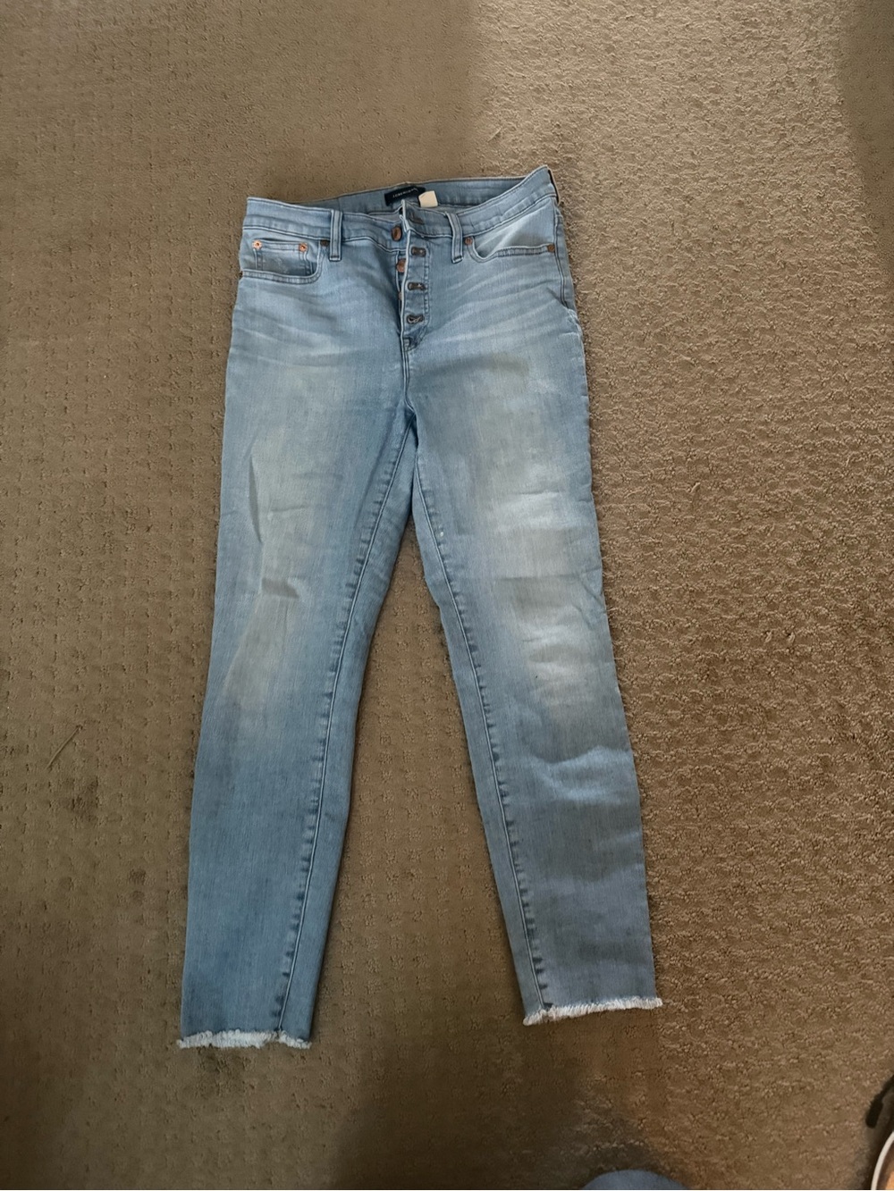 J. Crew Light Blue High-Rise Skinny Jeans with Button-Fly